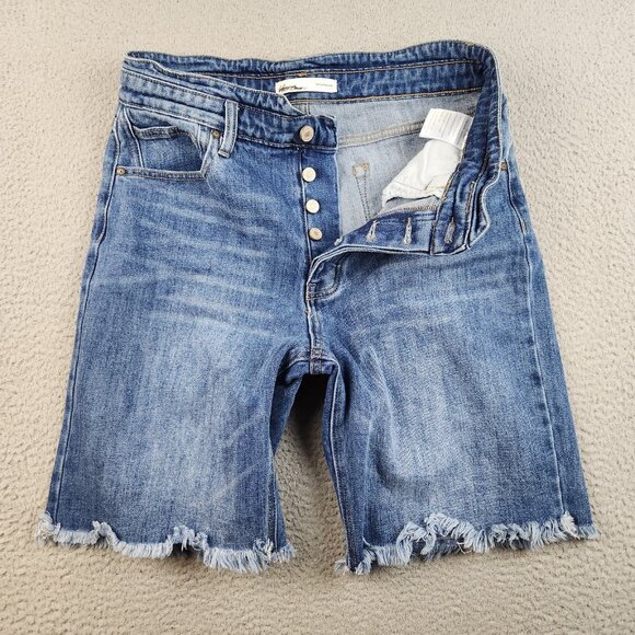KanCan Pants - KanCan Womens Button Fly Size 29 Denim Cut Off High Rise Bermuda Jean Shorts